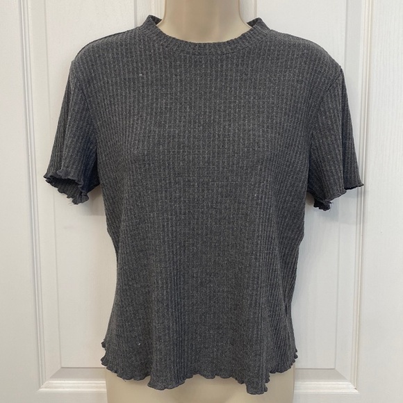 Paper Crane Gray Short Sleeve Top Large - Picture 1 of 8